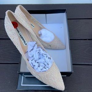 Karl Lagerfeld blush lace heels
